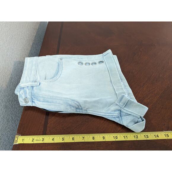 Pacsun Jean Mom Short 26 Light Wash High Rise Denim Side Metal Rings Los Angeles - Picture 6 of 9